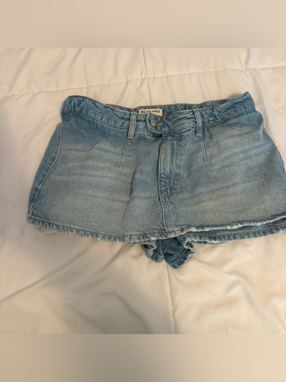 We The Free Light Wash Denim High-Rise Jean Shorts